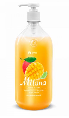 Жидкое крем-мыло Milana манго и лайм с дозатором (флакон 1000 мл),ар.125418