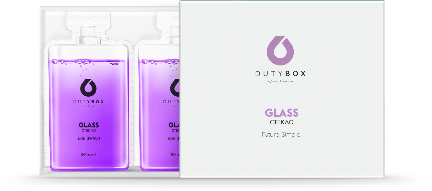 DutyBox GLASS Концентрат - Средство для мойки стекол и зеркал, 2x50 мл (арт. db-1001)