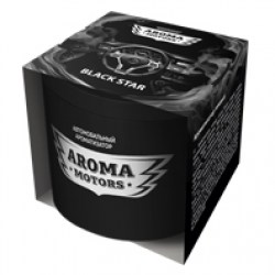Ароматизатор гелевый Aroma Motors BLACK STAR в картонной упаковке (круглый) 100мл,арт.АС-0171