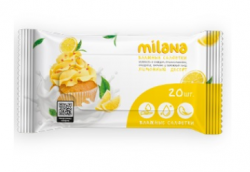 Влажные антибактериальные салфетки Milana Лимонный десерт, 20шт
